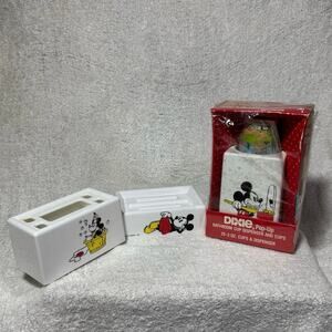 Vintage 90s Mickey Mouse Toothbrush Holder Soap Dish Cup Dispenser